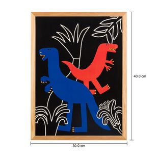 Imagem com medidas do produto QUADRO T-REX 30 CM X 40 CM BENTOSSAURO