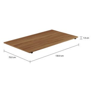 Imagem com medidas do produto TAMPO DE MESA MADEIRA 1,30 M X 75 CM METRIC