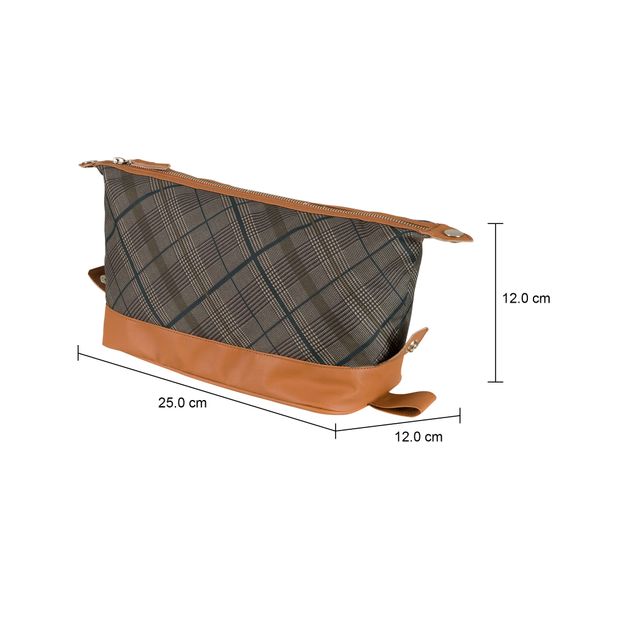 NÉCESSAIRE PLAID ENGLISH GREEN/MARROM | Tok&Stok