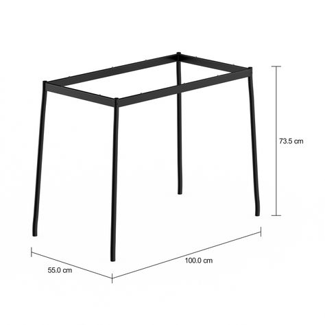 Imagem com medidas do produto BASE DE MESA 1 M X 55 CM STILT