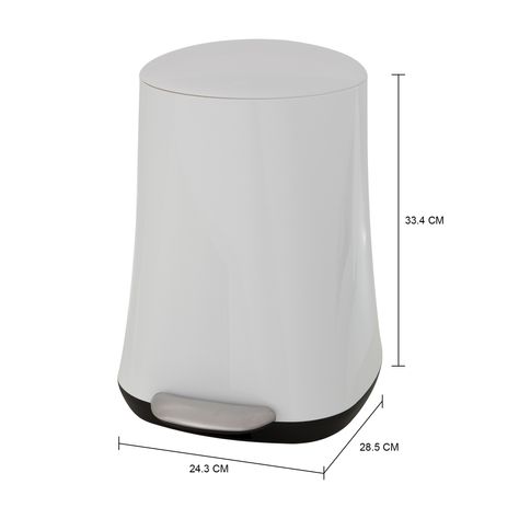 Imagem com medidas do produto LIXEIRA COM PEDAL 5 L HUBBARD