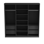 Preto - ESTRUTURA DE GUARDA-ROUPA 3 PORTAS SLIDES