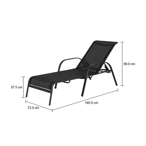 Imagem com medidas do produto CHAISE LONGUE SUN