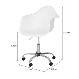 Imagem com medidas do produto CADEIRA HOME OFFICE COM BRAÇOS EAMES