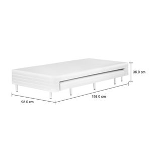 Imagem com medidas do produto BASE PARA CAMA BOX SOLTEIRO 98 CM COM CAMA INFERIOR MAX