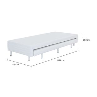 Imagem com medidas do produto BASE PARA CAMA BOX SOLTEIRO 88 CM COM CAMA INFERIOR MAX