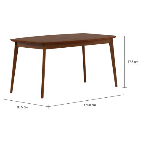 Imagem com medidas do produto MESA EXTENSÍVEL 1,36 M/1,76 M X 90 CM OREGON