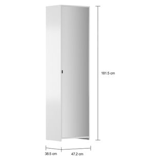 Imagem com medidas do produto SAPATEIRA/ARMÁRIO PAREDE 1 PORTA V-ESCONDE