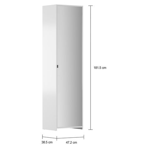 Imagem com medidas do produto SAPATEIRA/ARMÁRIO PAREDE 1 PORTA V-ESCONDE