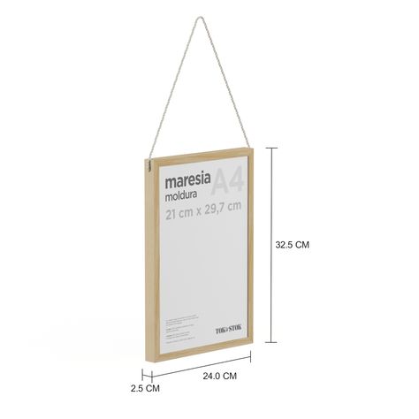 Imagem com medidas do produto KIT MOLDURA A4 29 CM X 21 CM MARESIA