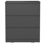 Preto - MESA DE CABECEIRA 3 GAVETAS MINCE