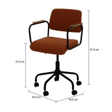 Imagem com medidas do produto CADEIRA HOME OFFICE CARTE ELBOW