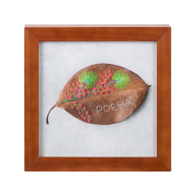 Quadro 20 Cm X 20 Cm Folha Poesia