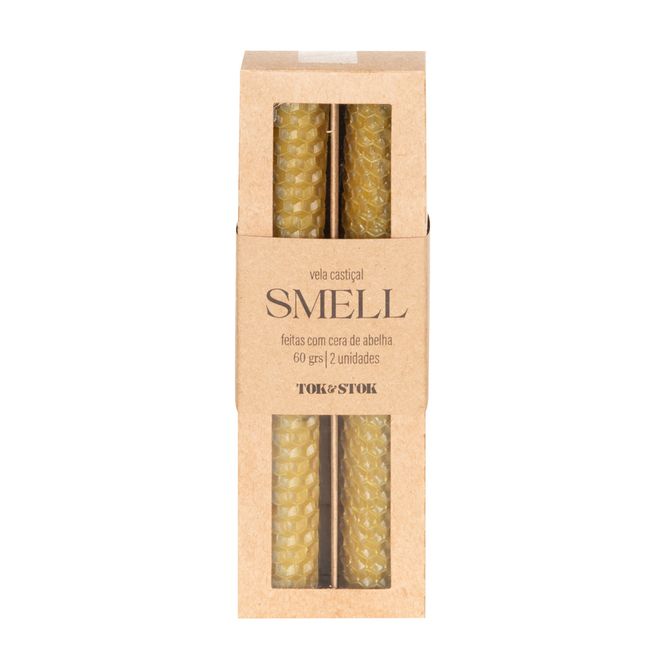 Vela Castiçal Cera De Abelha Com 2 Smell
