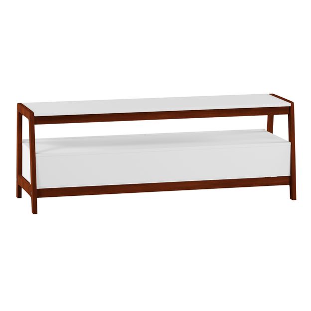 RACK 2 GAVETAS 1,40 M X 46 CM WIN BRANCO/NOZES | Tok&Stok