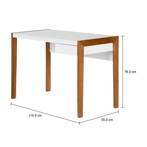 Imagem com medidas do produto ESCRIVANINHA 1 GAVETA 1,10 M X 55 CM PUERTO