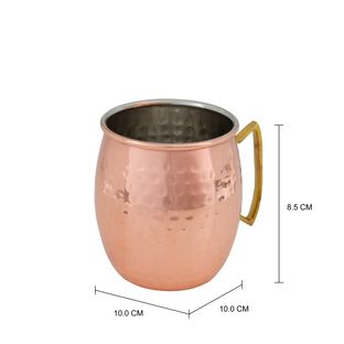 Imagem com medidas do produto CANECA MOSCOW MULE 550 ML BORGO