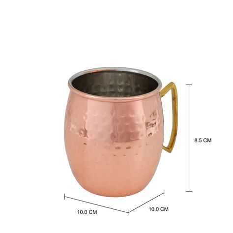 Imagem com medidas do produto CANECA MOSCOW MULE 550 ML BORGO