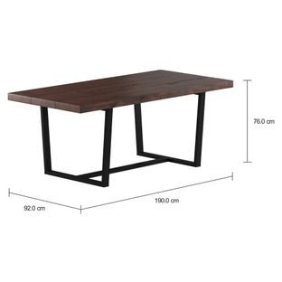 Imagem com medidas do produto MESA 1,90 M X 92 CM NIARA