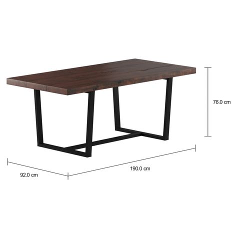 Imagem com medidas do produto MESA 1,90 M X 92 CM NIARA