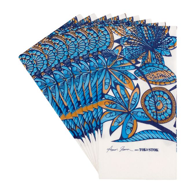 Guardanapo 39 Cmx 39 Cm Pacote Com 20 Peças Mar E Terra