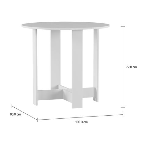 Imagem com medidas do produto MESA DOBRÁVEL OVAL 1 M X 80 CM TINA