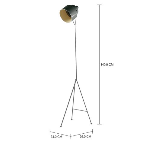 Imagem com medidas do produto LUMINÁRIA DE CHÃO REFLECTOR