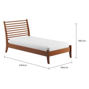 Imagem com medidas do produto CAMA DE SOLTEIRO 98 CM MIRAGE HIGH