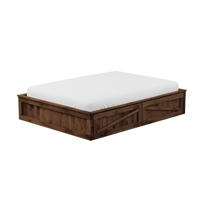 Cama De Casal Com 2 Gavetas 1,38 M Crates