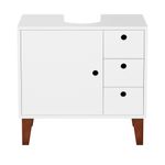 Branco - GABINETE DE BANHEIRO COLUNA 1 PORTA/3 GAVETAS LIVA