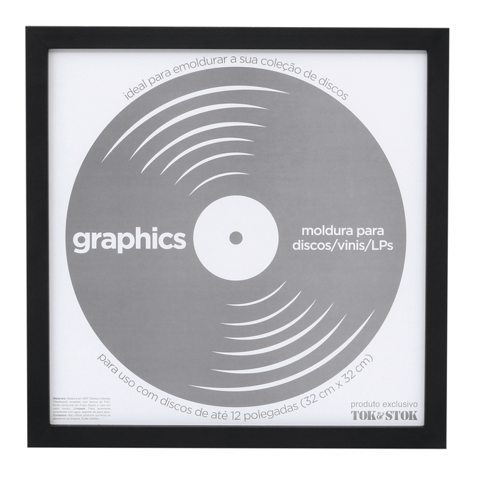 Moldura Para Discos Vinil/Lps 12 Polegadas  32 Cm X 32 Cm Graphics