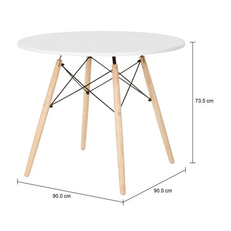 Imagem com medidas do produto EASY WOOD MESA REDONDA 90 CM