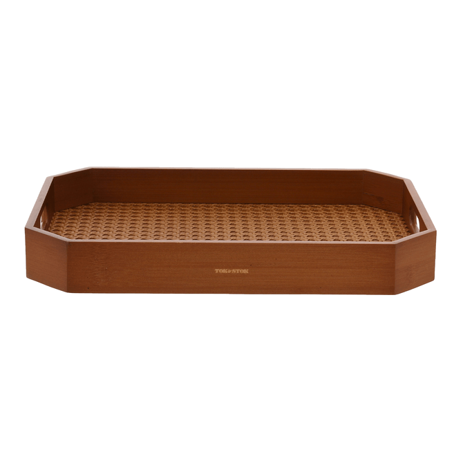 Bandeja Com Palhinha 38 Cm X 26 Cm Acácia
