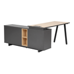 OAK TAMMI - MESA COM BALCÃO 1 PORTA BASCULANTE/1 GAVETA 1,60 M X 1,60 M ALETA