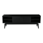 Ebanizado - RACK 2 PORTAS DE CORRER 1,80 M X 40 CM COM PALHINHA ARES