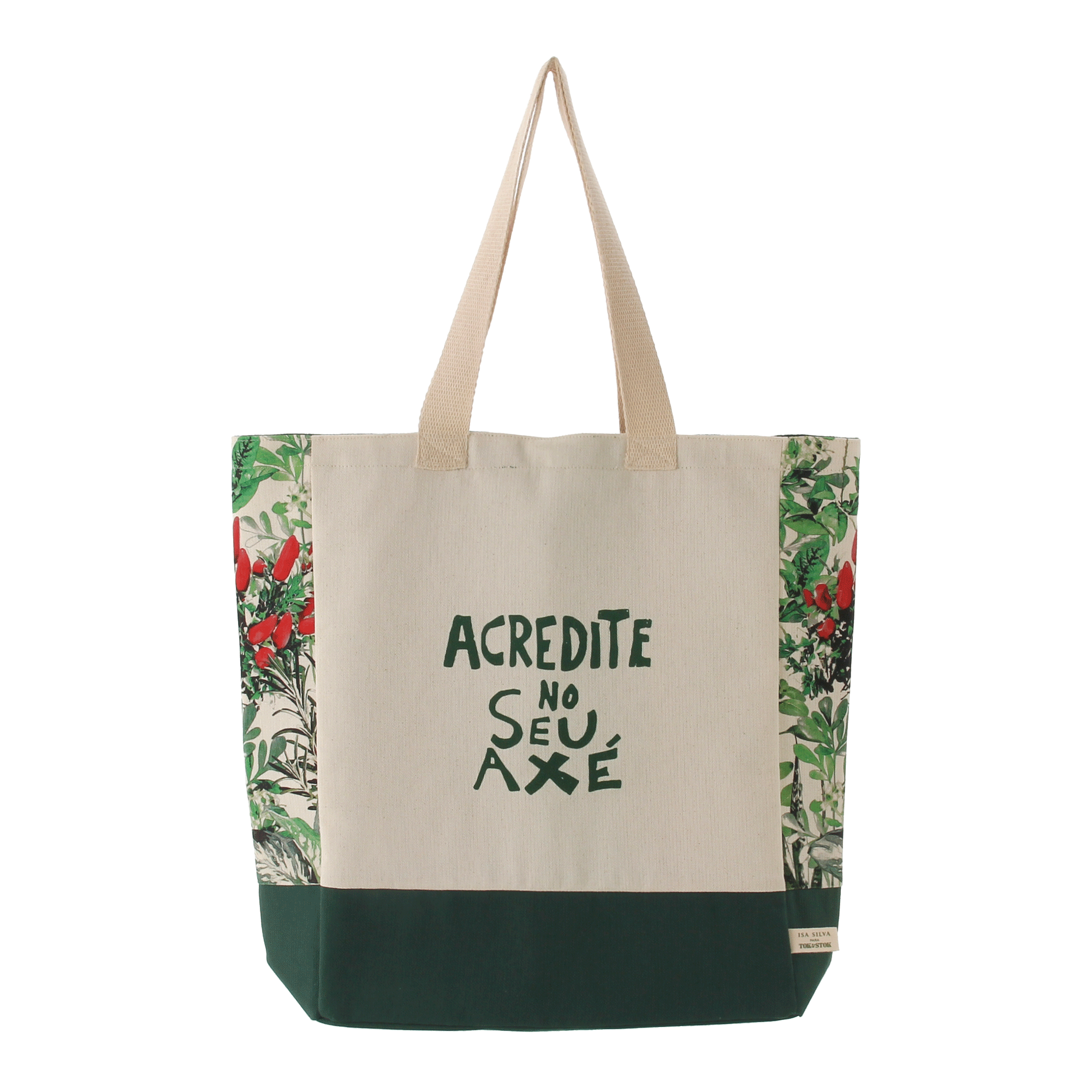 SACOLA SETE ERVAS AXÉ MULTICOR/VERDE | Tok&Stok