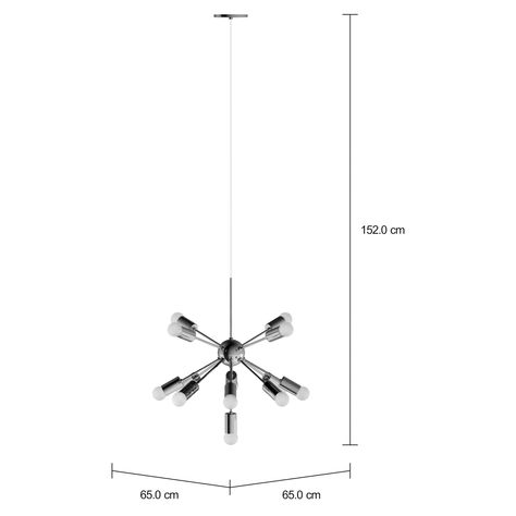 Imagem com medidas do produto LUMINÁRIA DE TETO ÁTOMO
