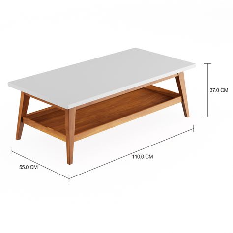 Imagem com medidas do produto MESA DE CENTRO 1,10 M X 55 CM BARTÔ