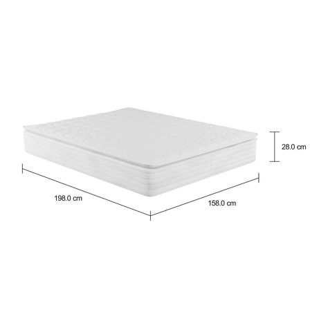Imagem com medidas do produto COLCHÃO QUEEN COM MOLAS ENSACADAS 1,58 M X 1,98 M X 28 CM MIDDY