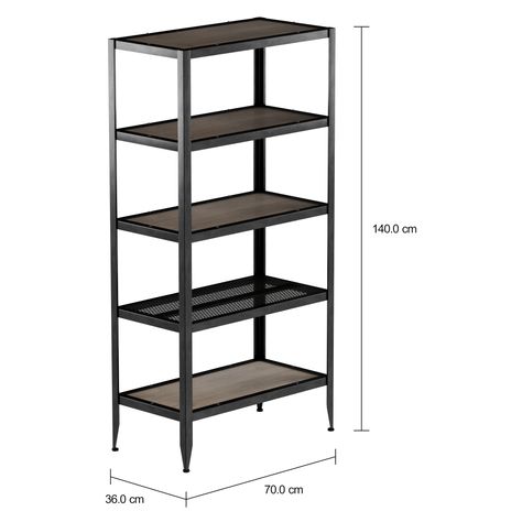 Imagem com medidas do produto ESTANTE 70 CM X 1,40 M OFICINA