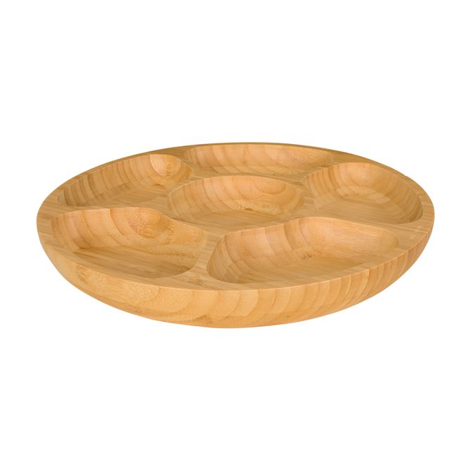 Petisqueira Bamboo com seis divisórias