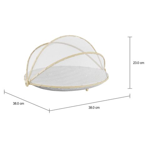 Imagem com medidas do produto PORTA-PÃO REDONDO 38 CM COVER-BOO