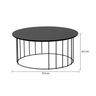 Imagem com medidas do produto MESA DE CENTRO REDONDA 70 CM HELMON