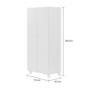 Imagem com medidas do produto ARMÁRIO PARA LAVANDEIRA 2 PORTAS COM RODÍZIOS BUBS