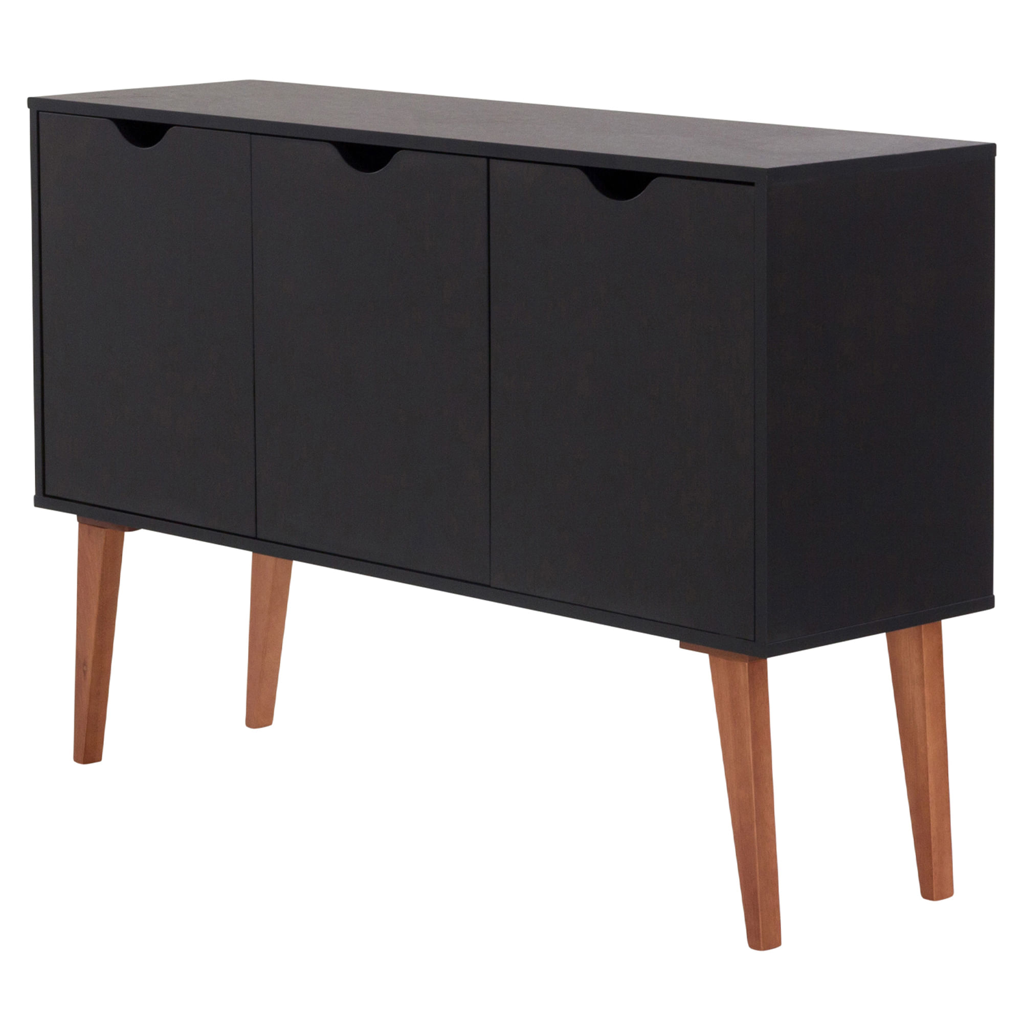 BUFFET 3 PORTAS 1,20 M X 35 CM LIN PRETO | Tok&Stok