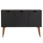 Preto - BUFFET 3 PORTAS 1,20 M X 35 CM LIN