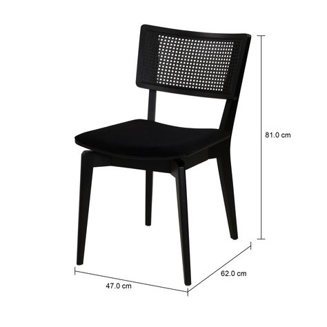 Imagem com medidas do produto CADEIRA COM PALHINHA ARES