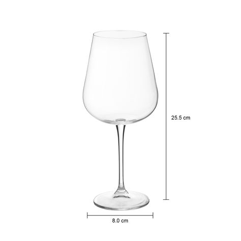 Imagem com medidas do produto TAÇA DE ÁGUA 670 ML DOUX I