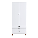 Branco - GUARDA-ROUPA 2 PORTAS/3 GAVETAS LIN