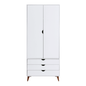 Branco - GUARDA-ROUPA 2 PORTAS/3 GAVETAS LIN